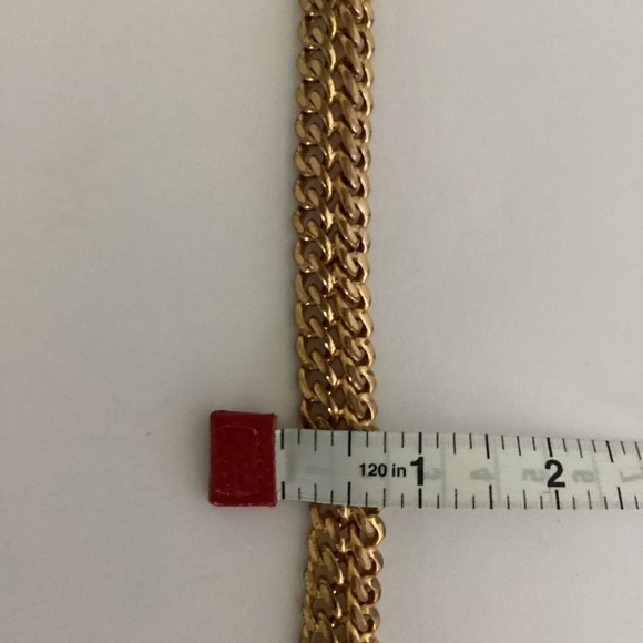 Vintage Monet Gold Tone Chunky Doubled Link Collar Choker Necklace Y2K 80s - Picture 10 of 11